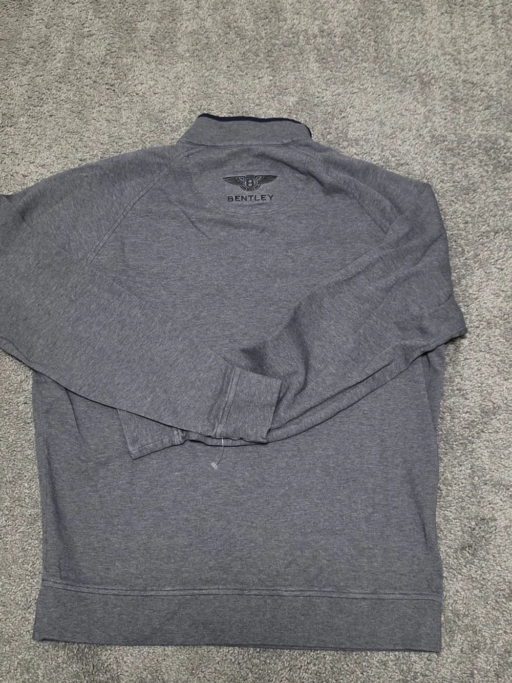 Fairway & Greene Men's Heather Gray Quarter-Zip Sweater with Bentley Logo